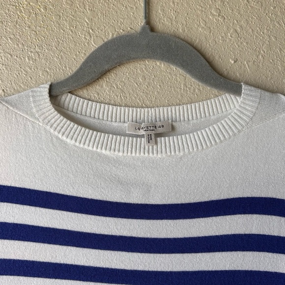 Lafayette 148 New York Lapis & white stripe tank - Picture 4 of 7